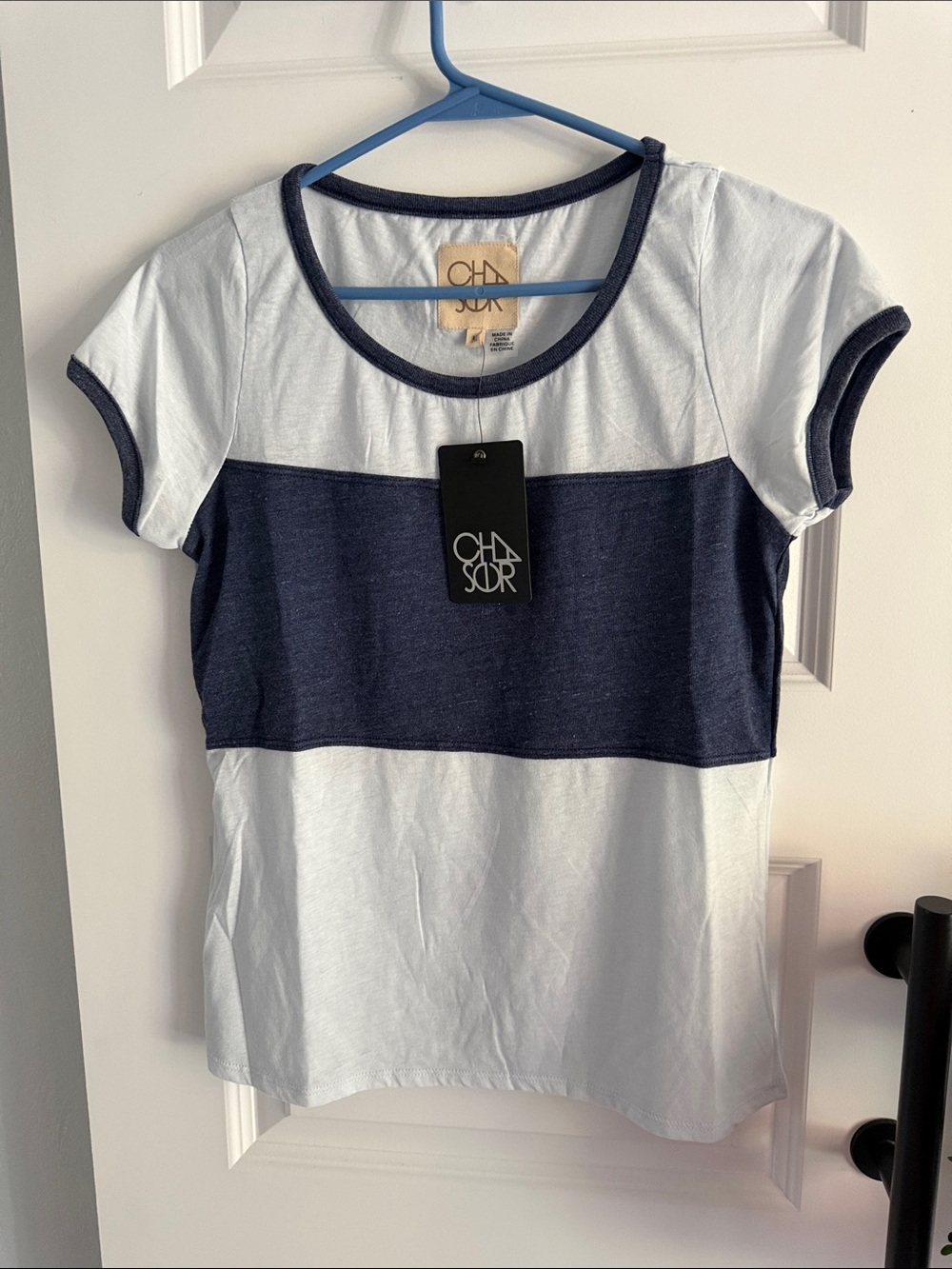 Women’s Navy and light gray Colorblock Crewneck Tee medium